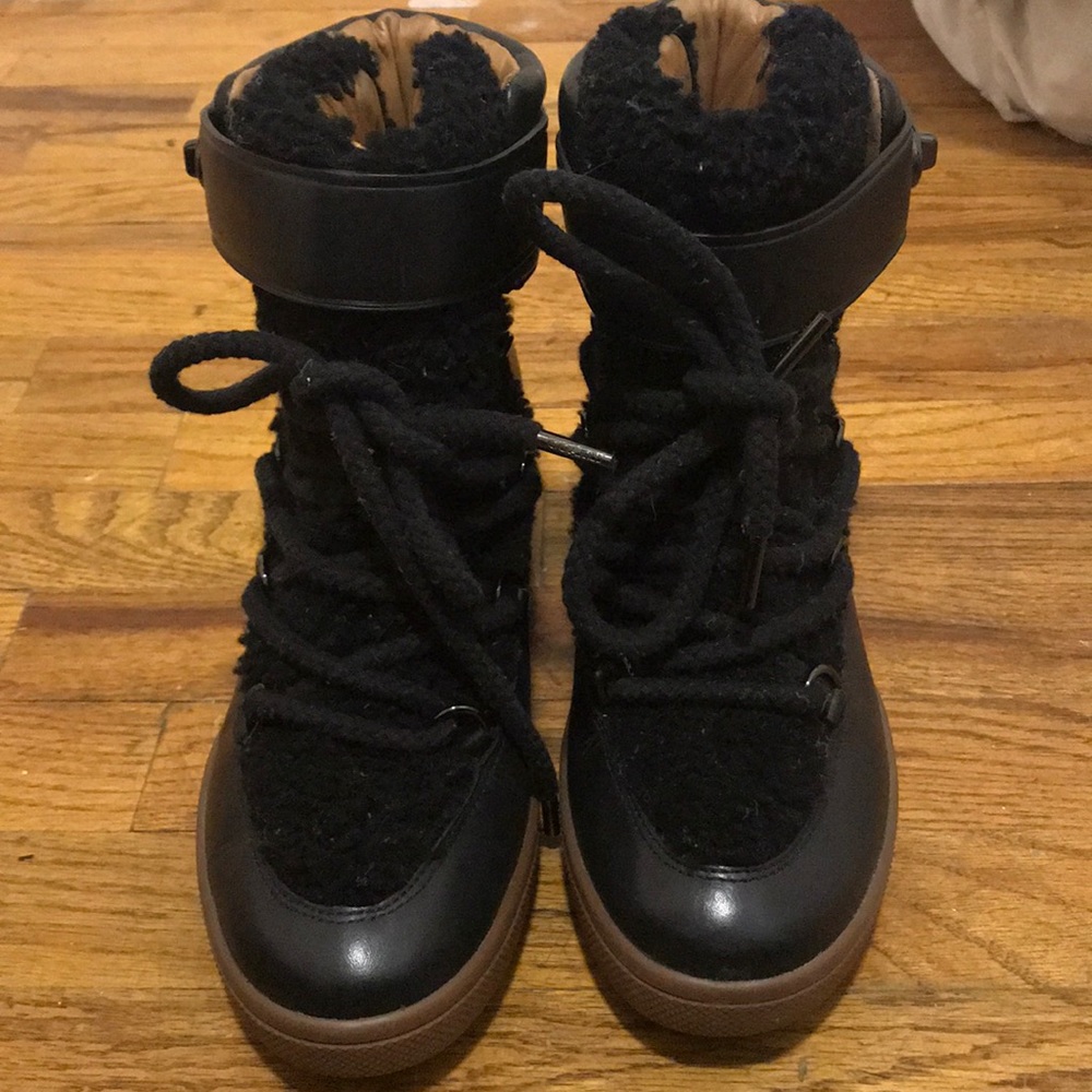 Coach leather and shearling boots
